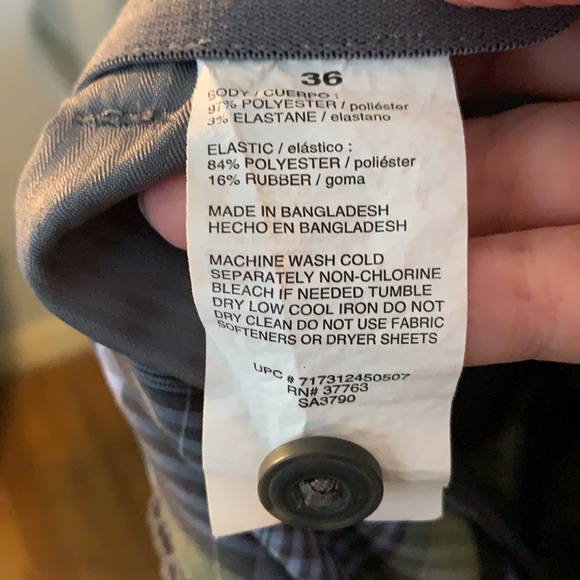 PGA Tour Blue & Gray Plaid Gold Shorts Size 36 - Picture 6 of 6